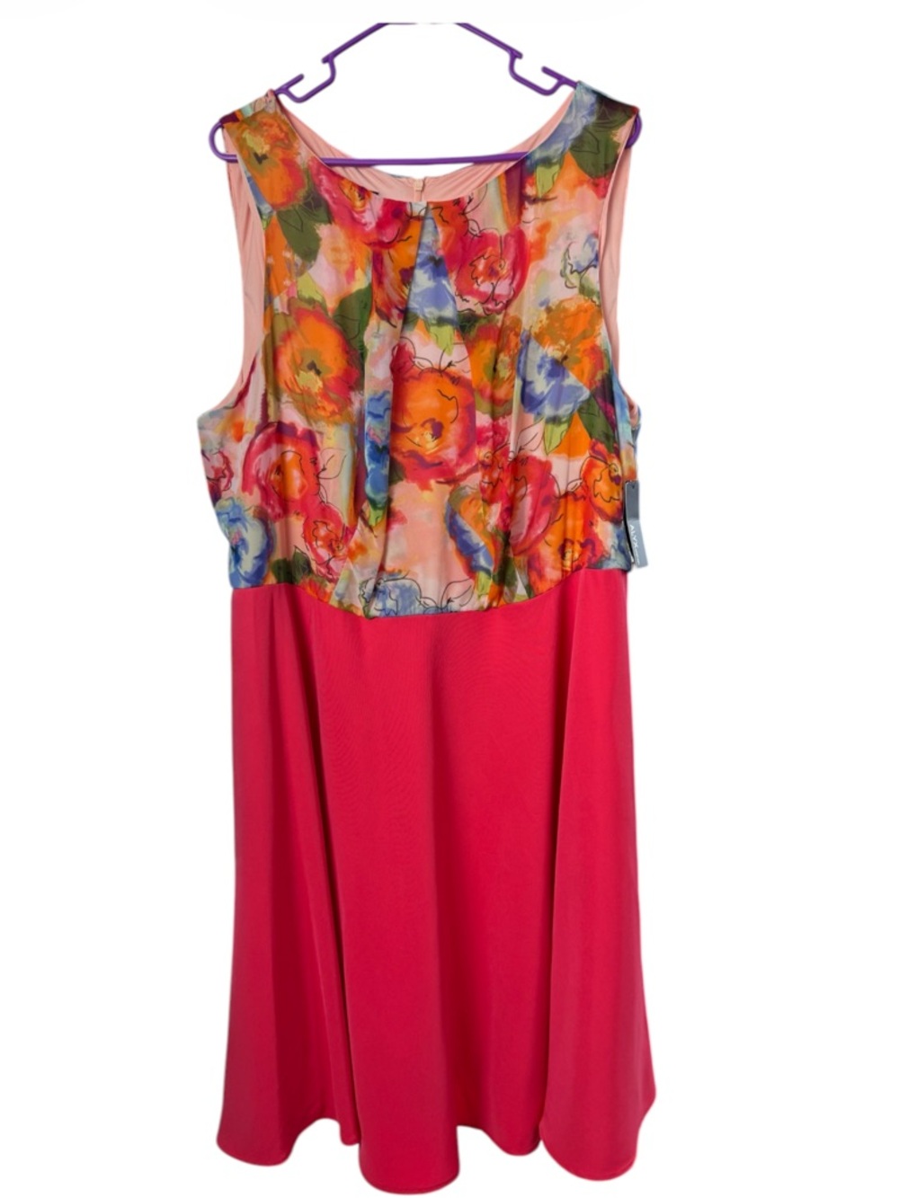 ALYX New With Tags Floral Mix Media Fit & Flare Dress - Size 22W